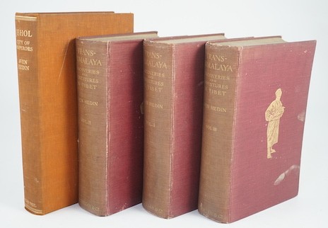 Hedin, Sven - Trans-Himalaya. Discoveries and Adventures in Tibet. 3 volumes, 1910-1913. First two volumes, reprints, volume 3 first edition. All plates and maps present.